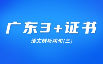 廣東3+證書語文辨析病句(三)