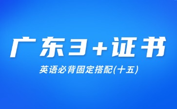 廣東3+證書英語必背固定搭配(十五)