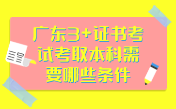 廣東3+證書考試考取本科需要哪些條件