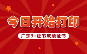 2025年廣東3+證書成績證書今日開始打印!