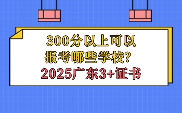 2025年廣東3+證書300分以上可以報考哪些學校?