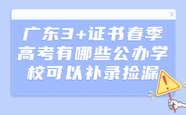 廣東3+證書春季高考有哪些公辦學校可以補錄撿漏?