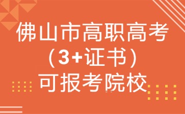 佛山市高職高考(3+證書)可報考院校
