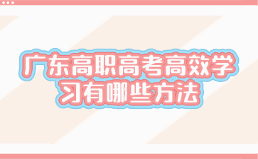 廣東高職高考高效學習有哪些方法