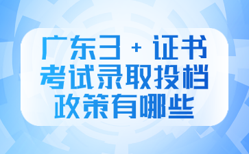 廣東3+證書考試錄取投檔政策有哪些