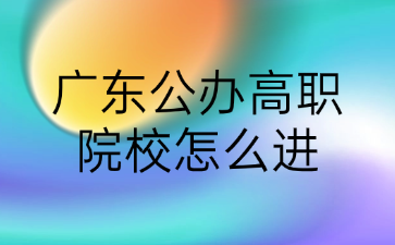 廣東公辦高職院校怎么進