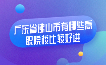廣東省佛山市有哪些高職院校比較好進